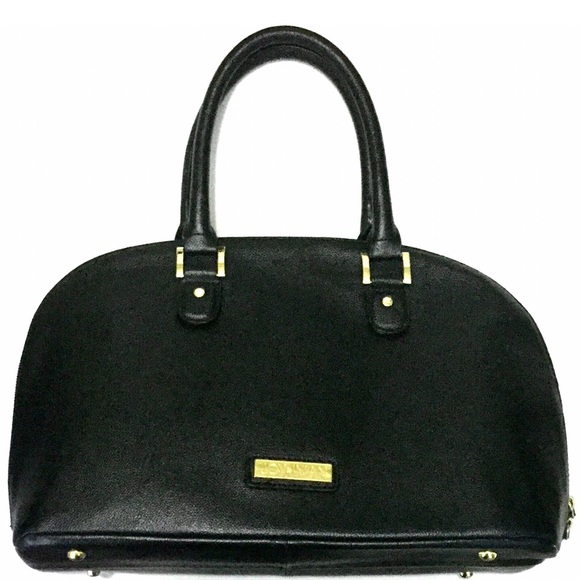 Zara Handbags - Zara Joy & Iman Gold Black Domed Satchel Handbag